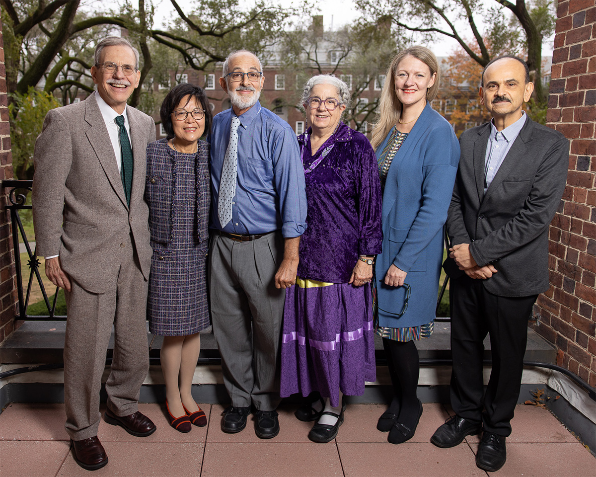 (From left) Timothy Springer (Chafen Lu’s husband), Chafen Lu, Peter Lipke, Anne Lipke, Brooklyn College President Michelle J. Anderson, and Dean for the School of Natural and Behavioral Sciences Peter Tolias celebrated the launching of the Peter and Anne Lipke Professorship in January of this year.