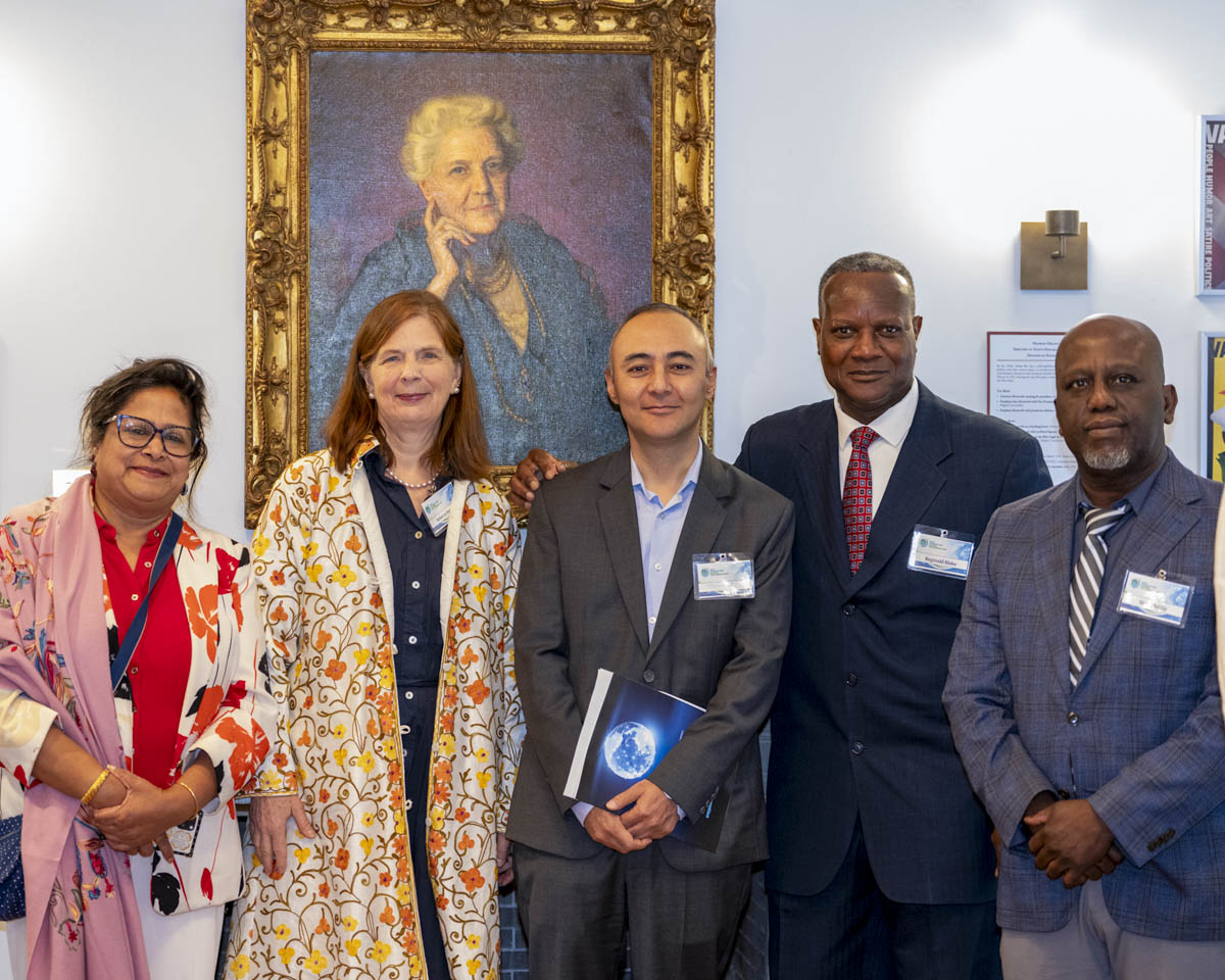 Associate Professor of Earth And Environmental Sciences Rebecca Boger (second from left) at the UN Science Summit 2026.