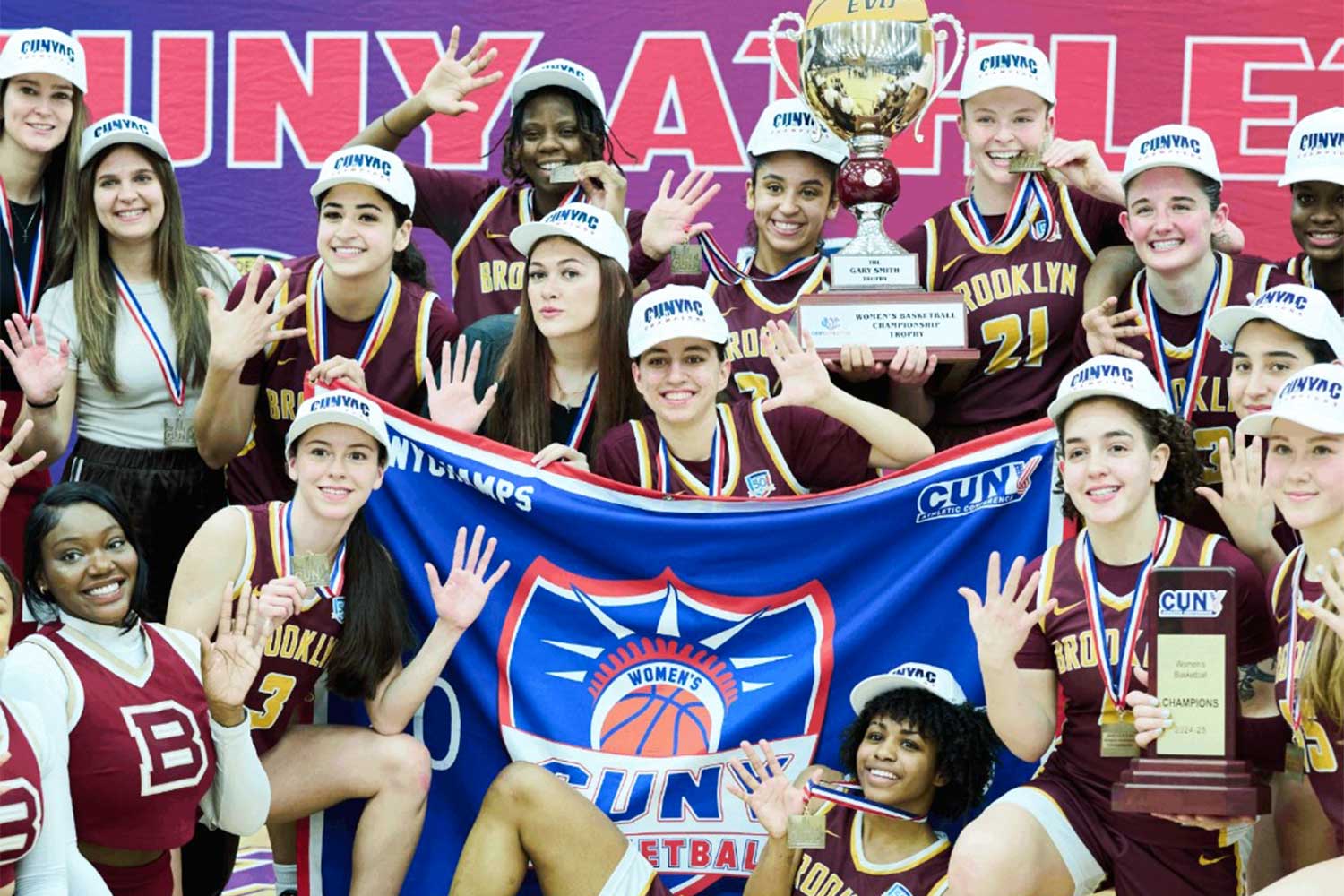 Brooklyn College women's basketball captured their fifth straight CUNYAC title this spring. 