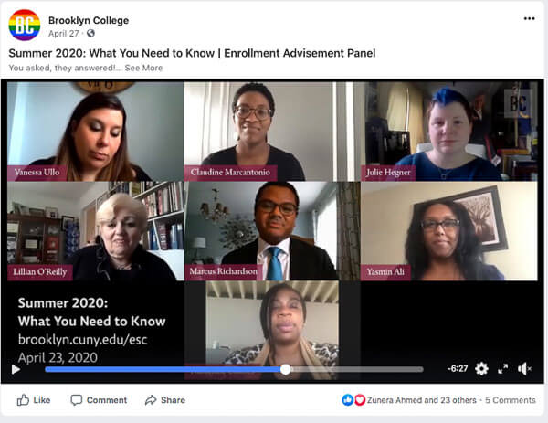 Reflections on how Brooklyn College has transitioned to a virtual environment.