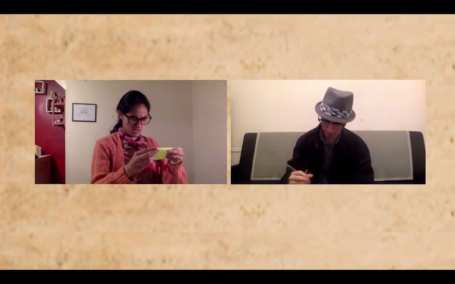 Post-Its (Notes on a Marriage) by Paul Dooley and Winnie Holzman. Directed by Michela Arlia. part of the Brooklyn College Theater Department’s virtual 10-Minute Play Festival in March 2021.