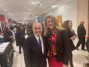 President Michelle J. Anderson met with elected officials during the Annual Legislative Conference of New York State Association of Black, Puerto Rican, Hispanic & Asian Legislators in Albany, New York, February 16–18, including State Senator Iwen Chu ’07 M.A. (top photo) and State Comptroller Thomas P. DiNapoli.